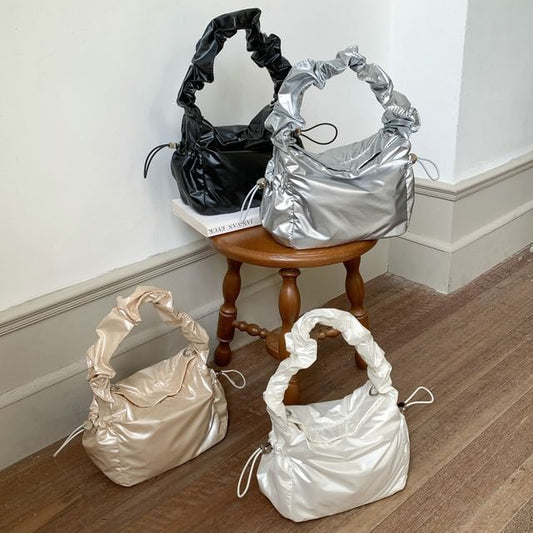 Ruched Drawstring Shoulder Bag