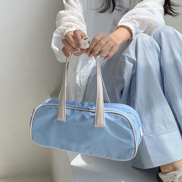 Plain Contrast Trim Tote Bag