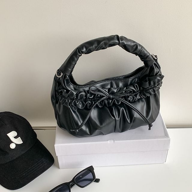 Ruched Bow Shoulder Bag