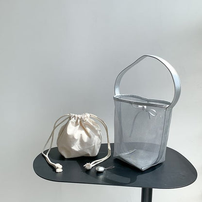 Set: Mesh Bucket Bag + Pouch