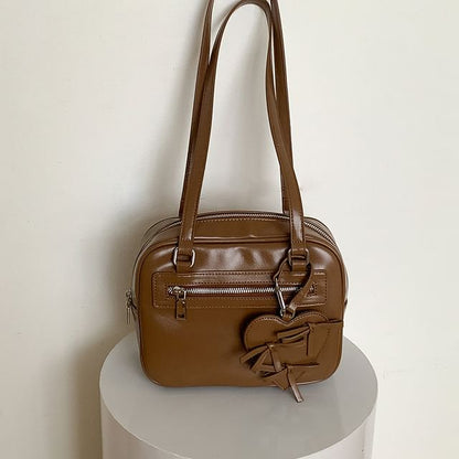 Multi-Pocket Faux Leather Tote Bag
