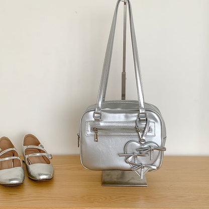 Multi-Pocket Faux Leather Tote Bag