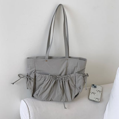Multi-Pocket Bow Tote Bag