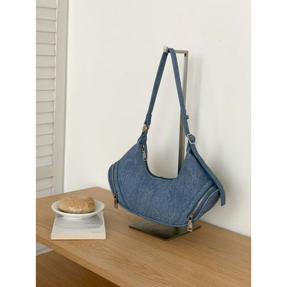 Multi-Pocket Denim Shoulder Bag