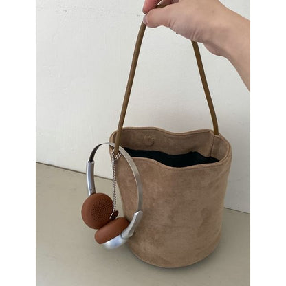 Faux Suede Bucket Bag