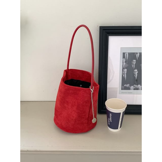 Faux Suede Bucket Bag