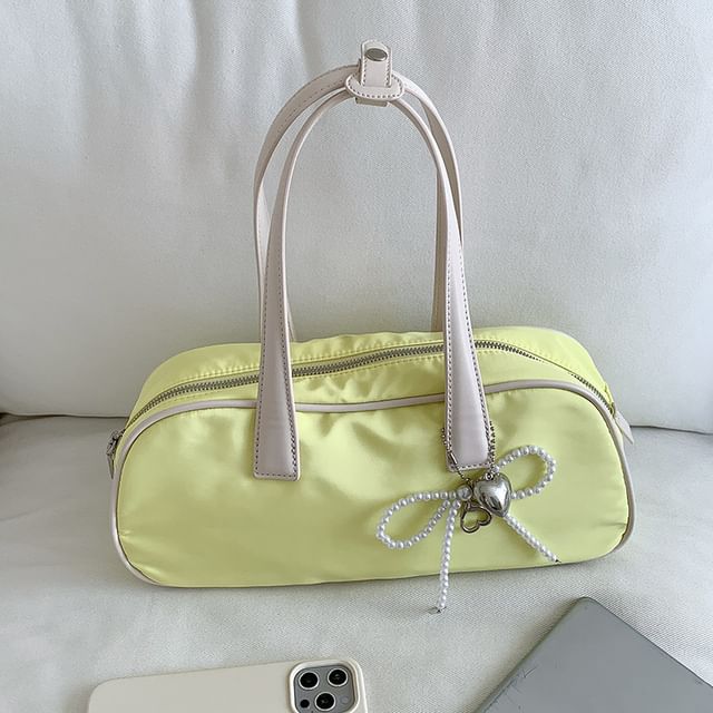 Plain Contrast Trim Tote Bag