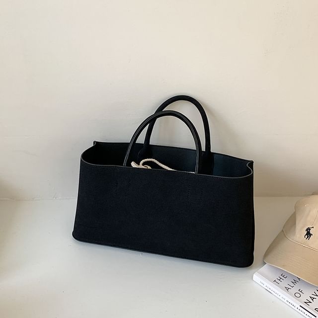 Faux Suede Tote Bag