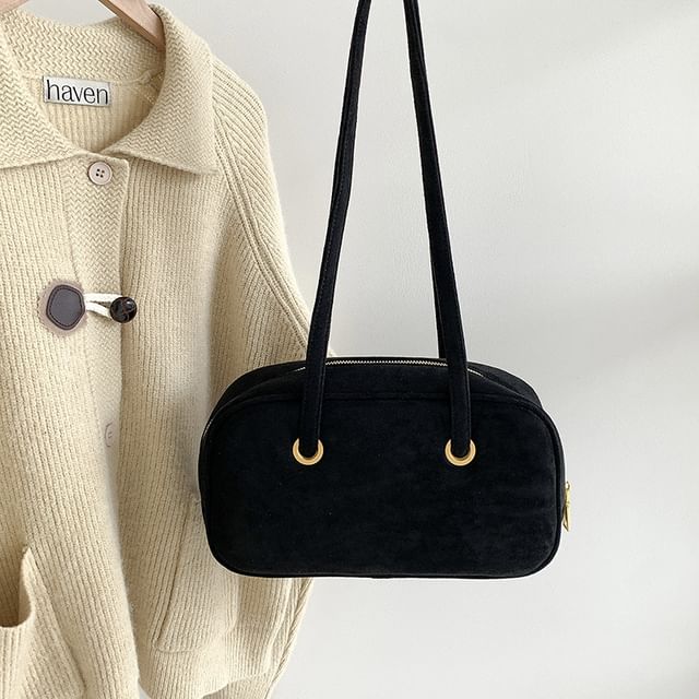 Faux Suede Shoulder Bag