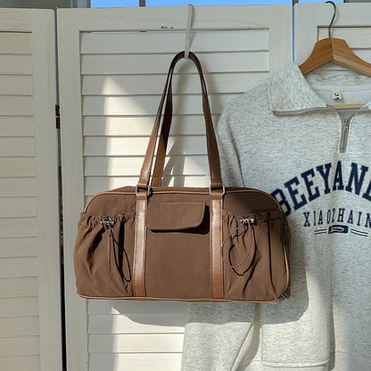 Multi-Pocket Drawstring Tote Bag