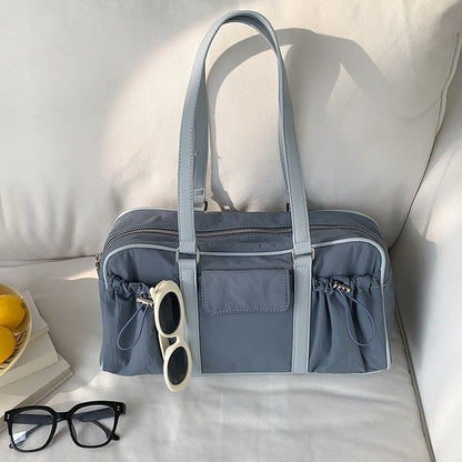 Multi-Pocket Drawstring Tote Bag