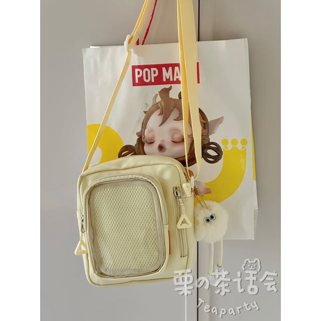 Plain Transparent Panel Crossbody Bag