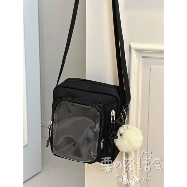 Plain Transparent Panel Crossbody Bag