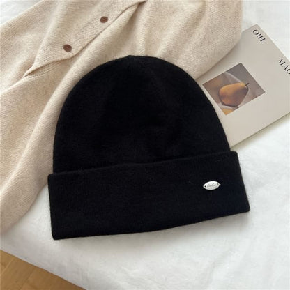 Metal Plate Knit Beanie