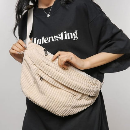 Bag Plain Belt Corduroy
