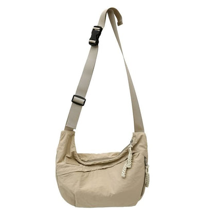 Nylon Plain Crossbody Bag