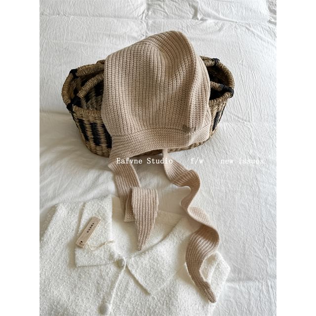 Knit Plain Bonnet Hat