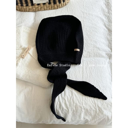 Knit Plain Bonnet Hat