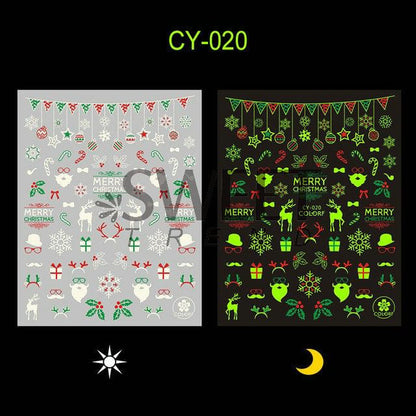 Christmas Fluorescent Nail Art Stickers