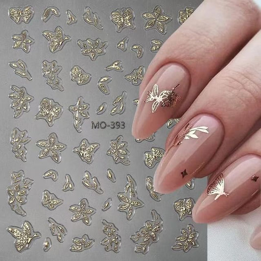 Butterfly Metallic Nail Art Stickers (Various Designs)