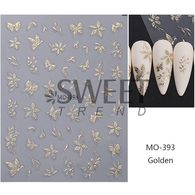 Butterfly Metallic Nail Art Stickers (Various Designs)