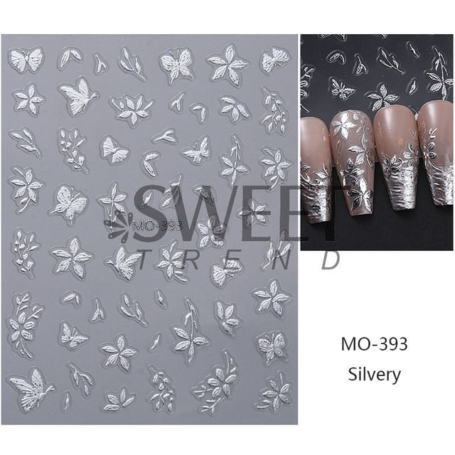 Butterfly Metallic Nail Art Stickers (Various Designs)