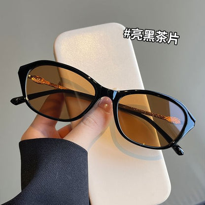 Glitter Oval Frame Sunglasses