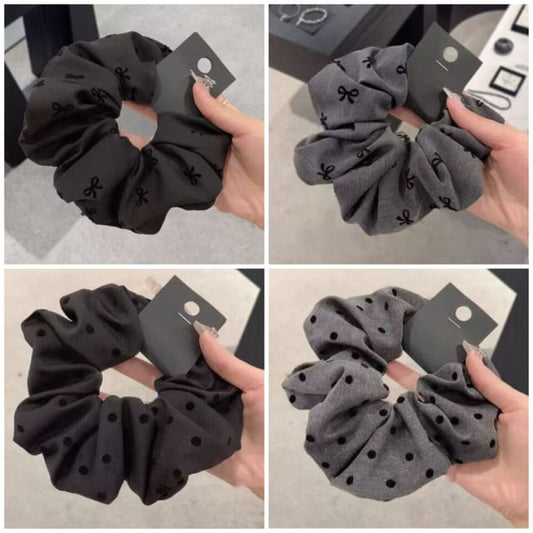 Bow Print Scrunchie / Dotted Scrunchie