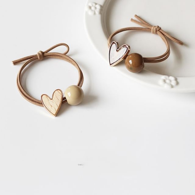 Heart Bead Hair Tie