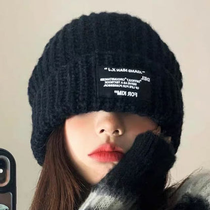 Applique Ribbed Knit Beanie