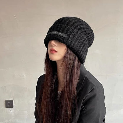 Applique Ribbed Knit Beanie