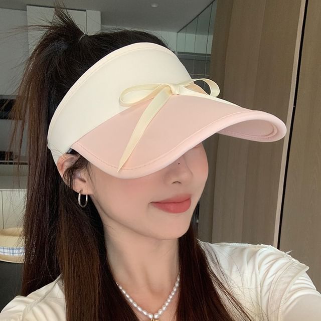 Two Tone Bow Sun Visor
