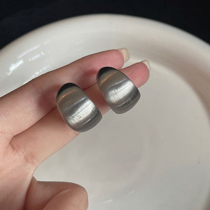 Sterling Silver Metallic Thick Hoop Earring