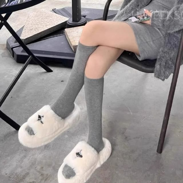 Plain Knee High Socks / Set