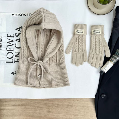 Plain Knit Balaclava / Gloves / Set