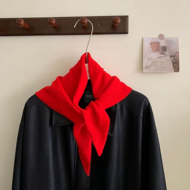 Plain Triangle Wool Scarf