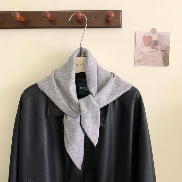 Plain Triangle Wool Scarf