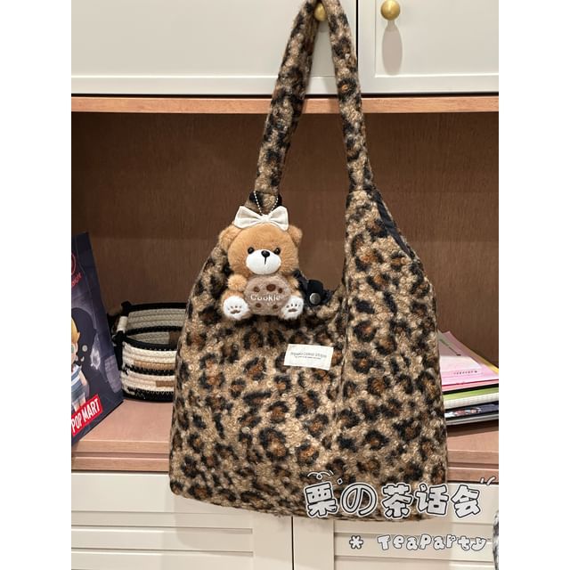 Fluffy Leopard Tote Bag