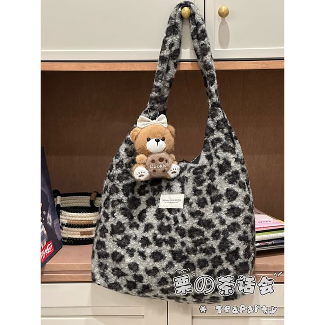 Fluffy Leopard Tote Bag