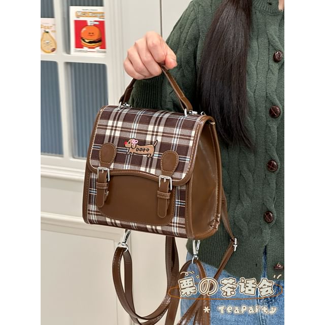 Plaid Flap Crossbody Bag