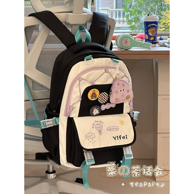 Cartoon Embroidered Tote Bag / Zip Backpack