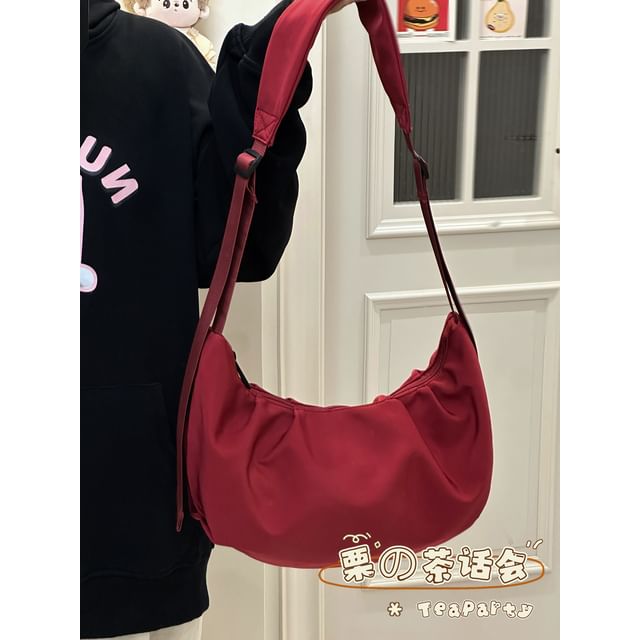 Nylon Plain Crossbody Bag