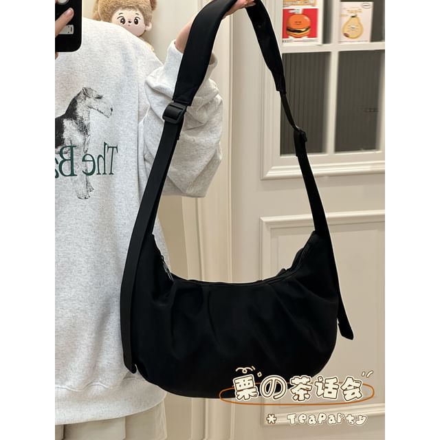 Nylon Plain Crossbody Bag