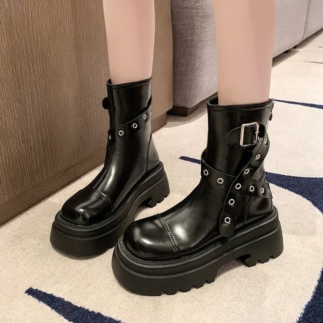 Buckled Platform Boots