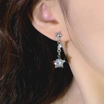 Star Rhinestone Alloy Dangle Earring