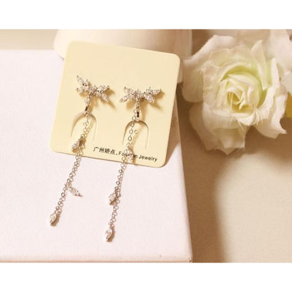 Rhinestone Alloy Dangle Earring