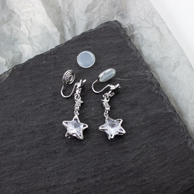 Star Rhinestone Alloy Dangle Earring