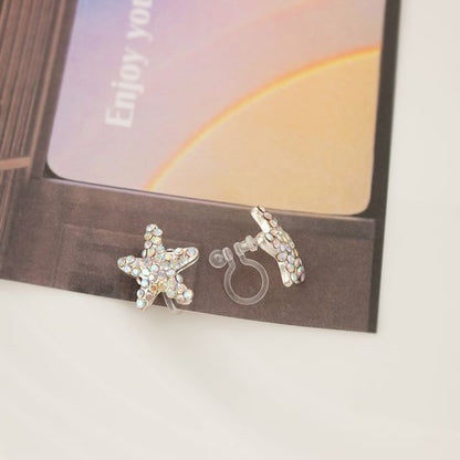 Starfish / Crab / Shell Rhinestone Faux Pearl Alloy Stud Earring