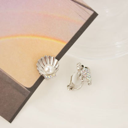 Starfish / Crab / Shell Rhinestone Faux Pearl Alloy Stud Earring