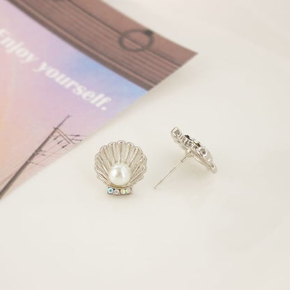 Starfish / Crab / Shell Rhinestone Faux Pearl Alloy Stud Earring